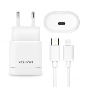 [충전기. 블루투스. 기타] [SMARTEK] C타입 분리형 가정용 충전기 10W(C to 8 케이블 포함)