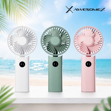 [어썸엑스] 5단 LCD 휴대용/탁상용 저소음 초경량 미니 접이식 선풍기 2000mAh / AXFA-2K-30-FH